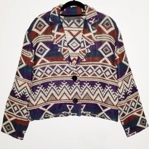 Vintage Western Tapestry Cropped Blazer Jacket